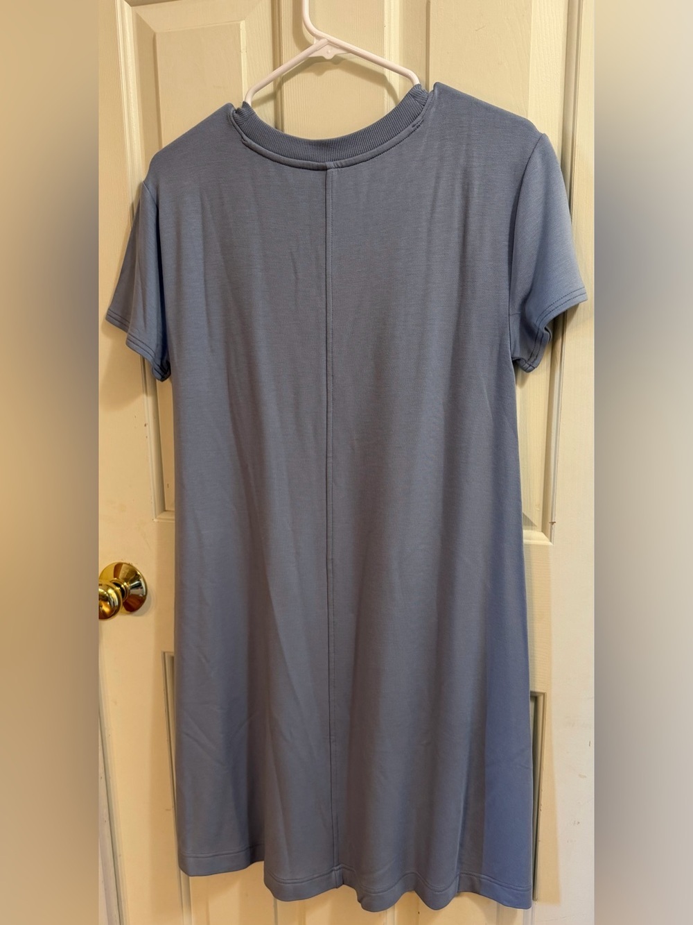 Lou & Grey Dusty-Blue Short-Sleeve Dress | Minimal Aesthetic Athleisure Comfy |S - Picture 4 of 6